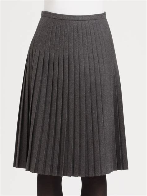 fendi leather skirt high waisted gray two pleats|farfetch Fendi skirt.